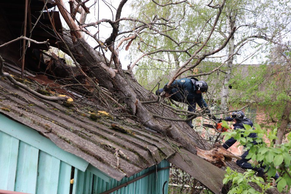 В Орловской области экстренные службы и энергетики устраняют последствия урагана