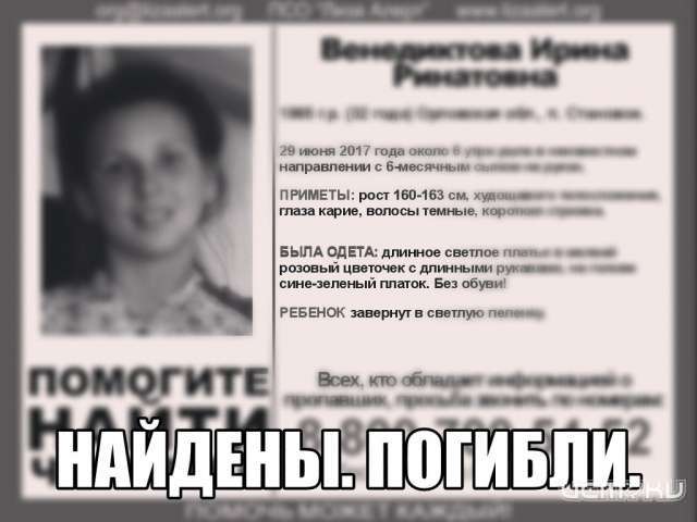 СК назвал основную версию гибели мамы и ребенка в Орловской области СК назвал основную версию гибели мамы и ребенка в Орловской области