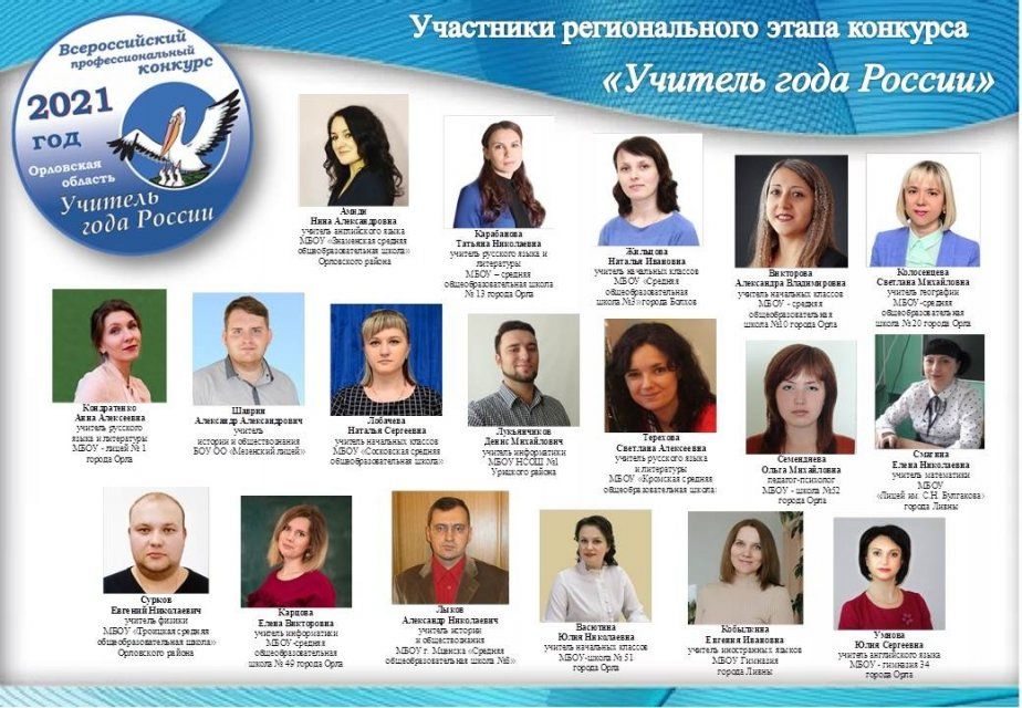  Восемнадцать орловских педагогов поборются за звание “Учитель года России - 2021”