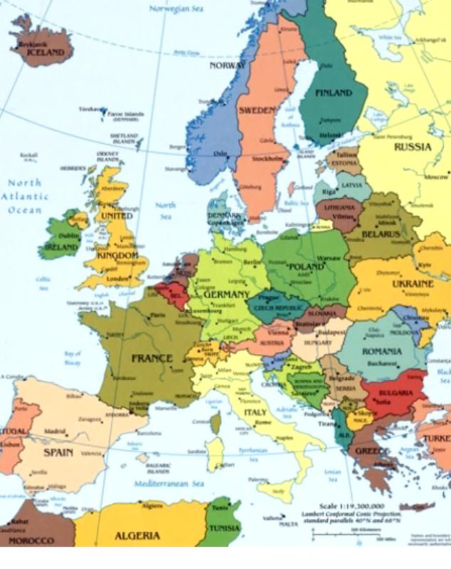 карта европы
