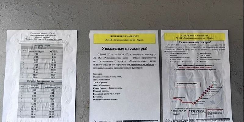 дачные маршруты расписание Орловским дачникам в помощь: схемы и расписания на конечных остановках!