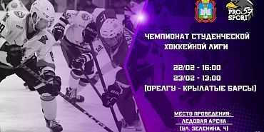 ХК ОрелГУ Чемпионат студенческой хоккейной лиги Орловские хоккеисты сегодня выйдут на лед против "Снежных барсов"