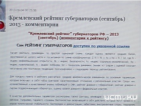 Медиарейтинг губернатора 