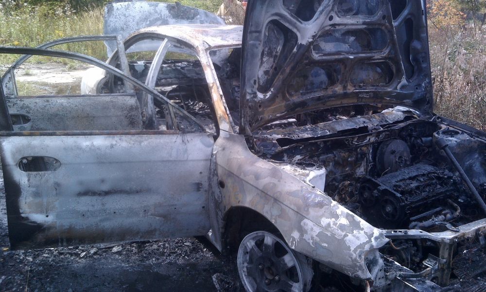 Под Орлом автомобиль «Киа-Спектра» сгорел дотла