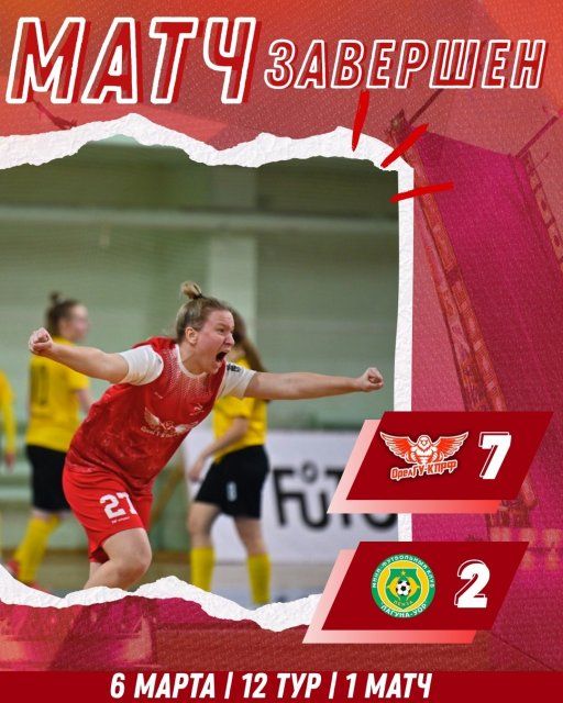 Разгром 7:2 устроили футболистки ЖФК "ОрелГУ-КПРФ" соперницам из Пензы