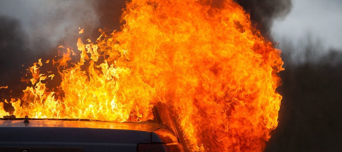 В Залегощи сгорел "ВАЗ"