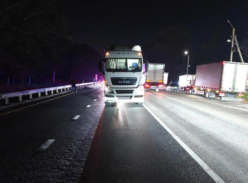 Вечером на трассе под Орлом пешеход погиб под колесами большегруза