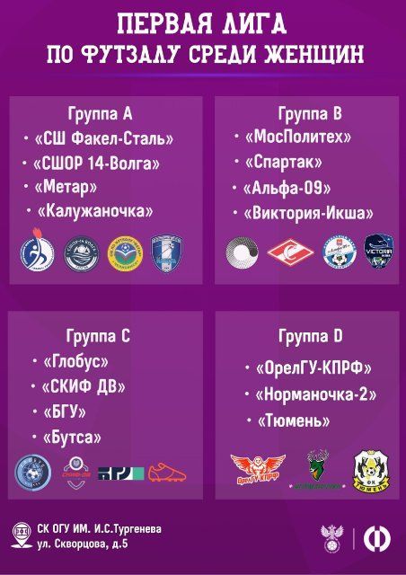 Завтра в Орле стартует Финал Первой лиги по футзалу среди женщин