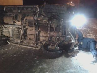 Во Мценске машина улетела в кювет