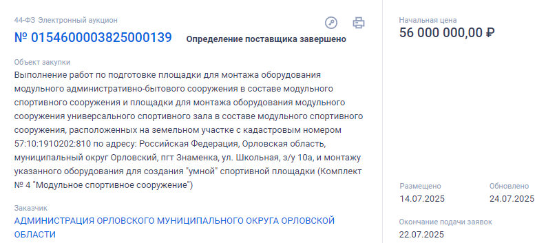 Подрядчик из Иркутска все никак не доедет, чтобы начать возведение "умной" спортивной площадки на Знаменке в Орловском МО