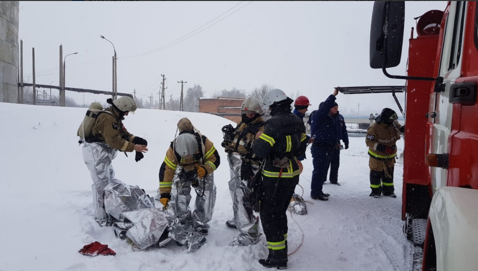 На Ливенской ТЭЦ прошли учения пожарных