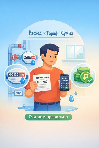 Как рассчитать по счетчику горячую воду калькулятор: формулы для одно- и двухкомпонентного тарифа, коэффициент 3.0 за просрочку поверки
