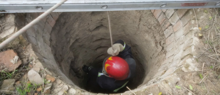 У орловчанина козел провалился в глубокий колодец с водой. Вытащить его удалось только спасателям