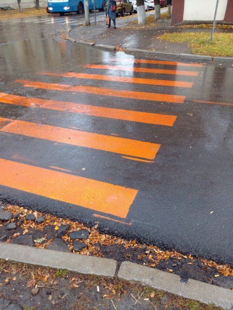 Цвет пешеходного перехода удивил орловчанку