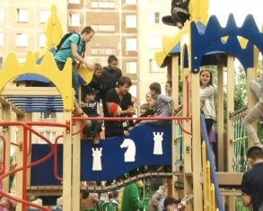 Открытие спортплощадки на улице Розы Люксембург 