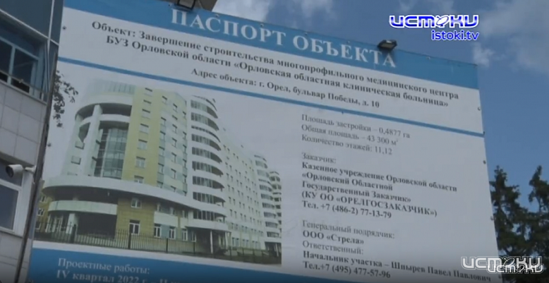 Сверхскорости. "Строительство Многопрофильного центра областной клинической больницы в Орле близится к завершению"-, пишут в областной Администрации