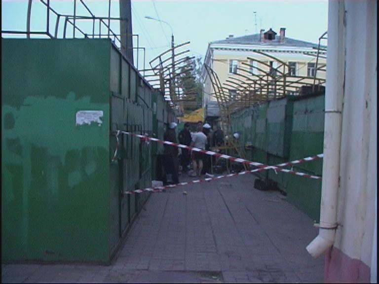 Пожар на рынке