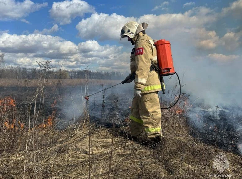 На тушение сухой травы орловские спасатели на выходные выезжали 47 раз