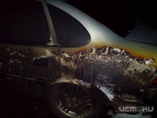 В Орловской области сгорел автомобиль с водителем