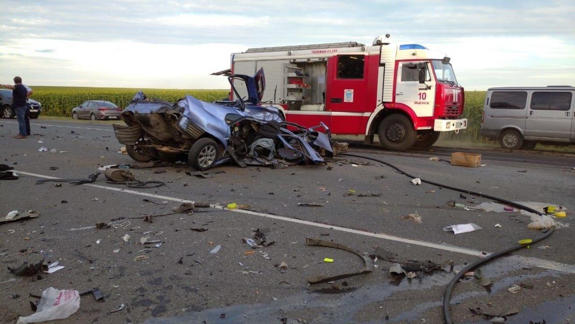 Пятеро человек погибли на трассе под Орлом: фото с места страшной аварии