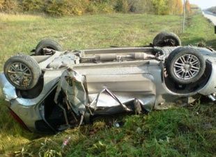 Под Орлом перевернулся «Mitsubishi Colt»