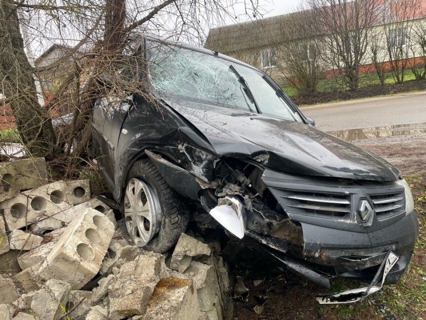 В Болхове водитель иномарки не справился с управлением и врезался в дерево