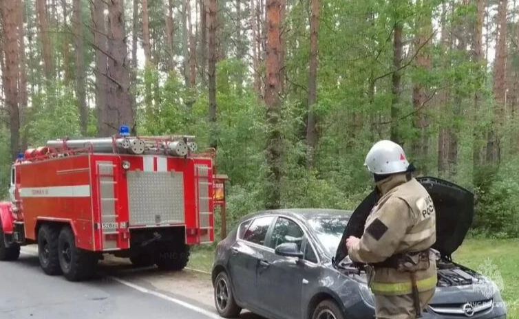 Накануне в орловском регионе при движении загорелся автомобиль