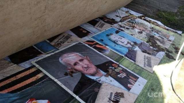 В горпарке Орла установили батут на баннере с фото ветеранов