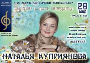 Наталья Куприянова отмечает День рождения