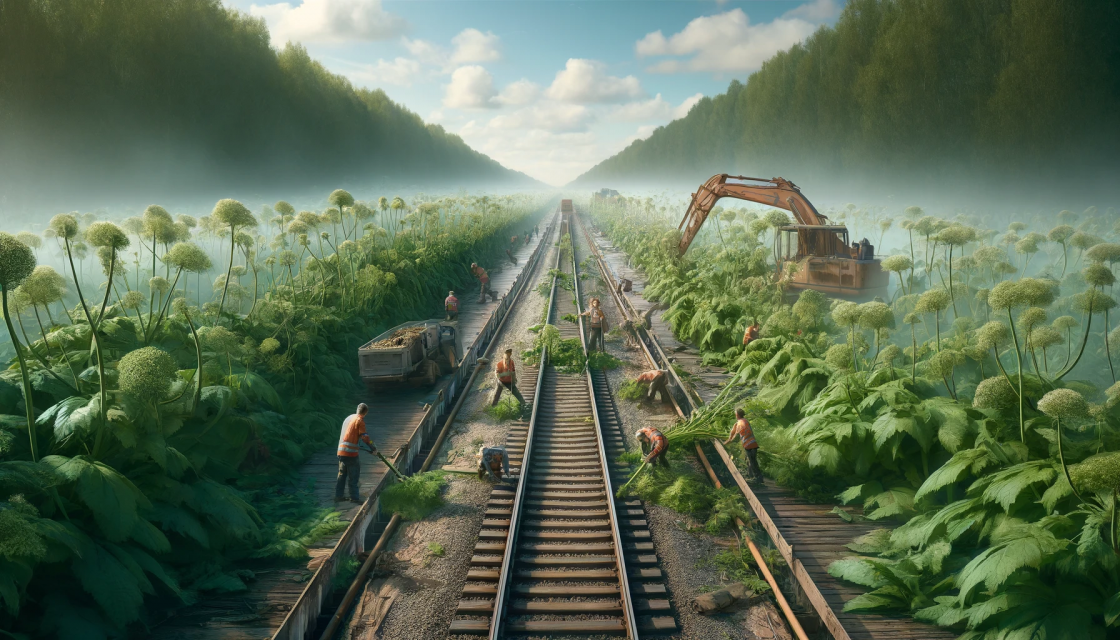 Около 20 га полосы отвода железной дороги освободят от борщевика в Орловской области