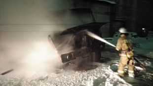 Во Мценске горел грузовик с металлом