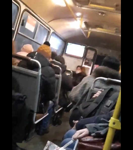 Орловчанин вступил в перепалку с безмасочными пассажирами маршрутки и стал участником потасовки. Видео