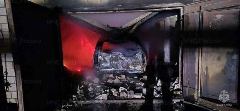 пожар В Орловской области из-за короткого замыкания сгорели гараж и два автомобиля