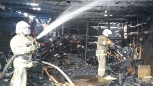 В Орле огонь уничтожил гараж с автомобилем 