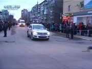 Вынос Олимпийского огня в Орле на Герценский мост с улицы Советская