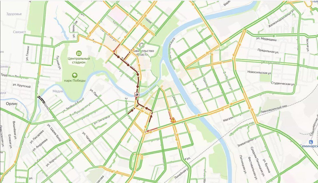 Тургеневский мост в Орле парализован