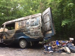 Под Орлом сгорела машина «Почты России»