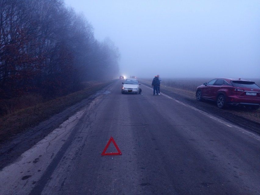 Под Орлом на узкой дороге не разъехались два автомобиля