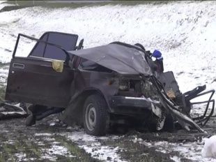 Появилось видео аварии с четырьмя погибшими в Ливенском районе