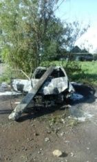 В Ливенском районе «ВАЗ» врезался в столб и загорелся