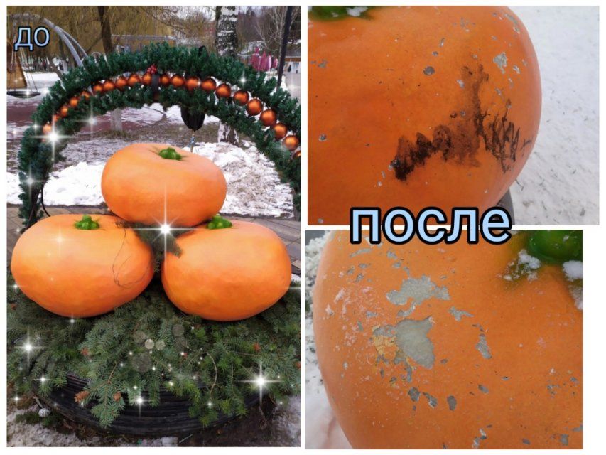 В Орле в Детском парке повредили новогодние инсталляции