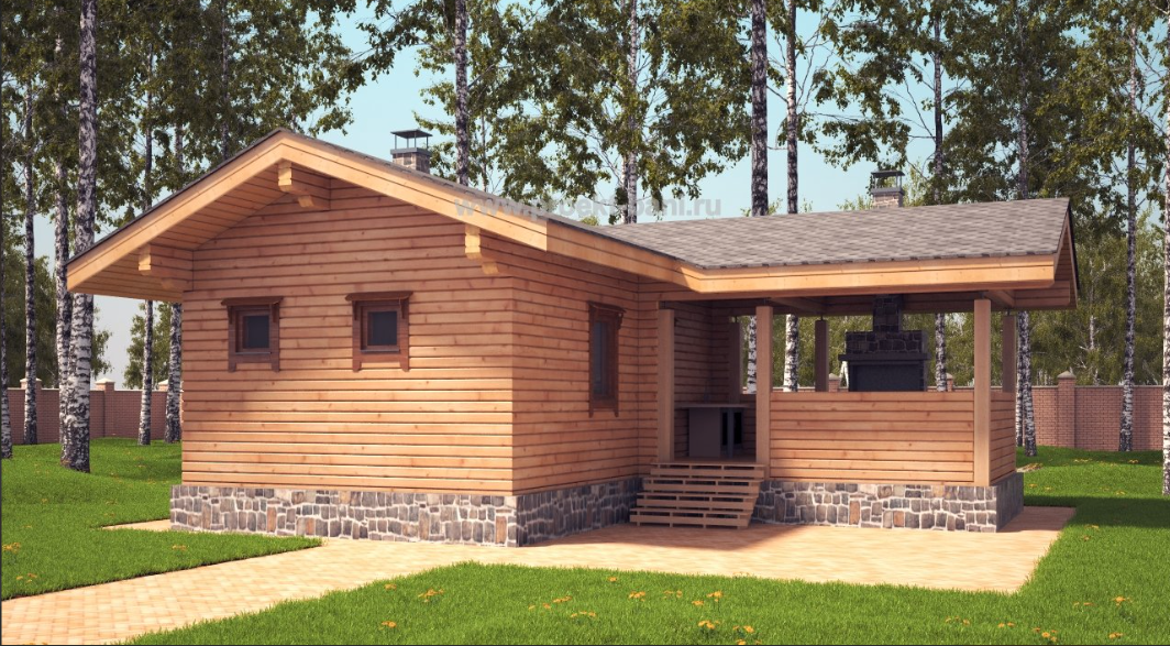 Преимущества бань с беседками