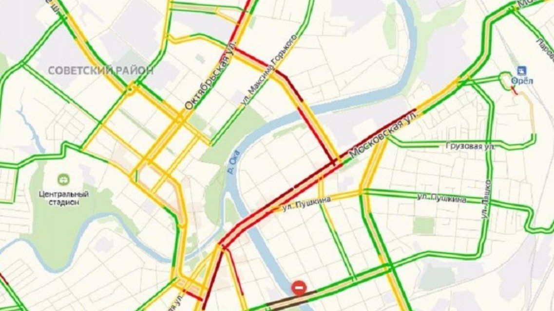 В первый рабочий день без моста Дружбы Орел поглотили пробки