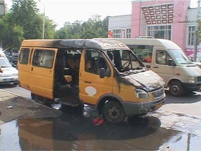 Маршрутка сгорела