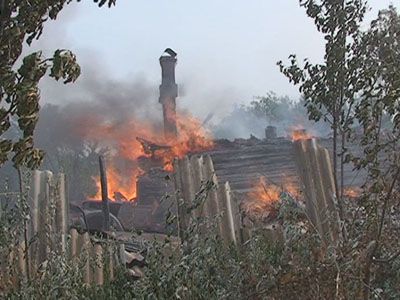 Пожар в Орловском районе