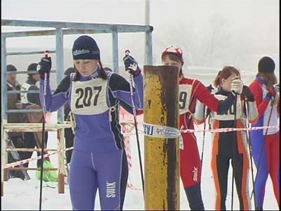 Лыжники соревнуются