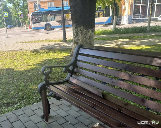 В обновленном сквере Бунина вандалы сломали деревянную лавочку