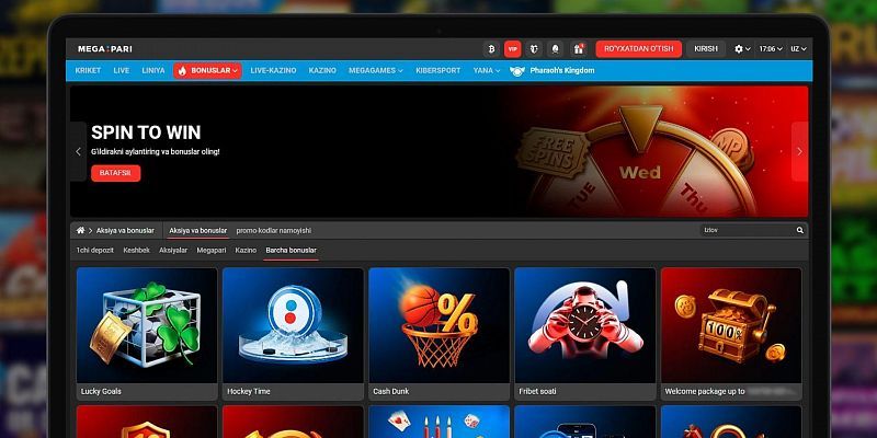 Megapari 2026 da kazino bonuslari
