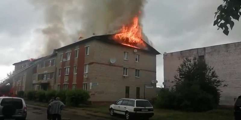 Во Мценске произошел крупный пожар. Видео