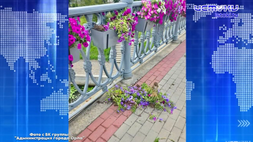 Экспресс - новости: вандалы снова повредили кашпо на Ленинском мосту